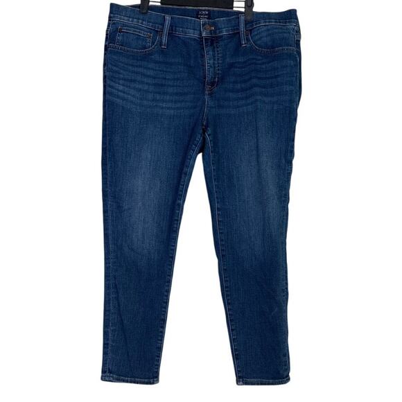 J. Crew Crop Ankle 8" Mid Rise Stretch Skinny Slimming Jean 34 Blue Dark Wash - Picture 15 of 15